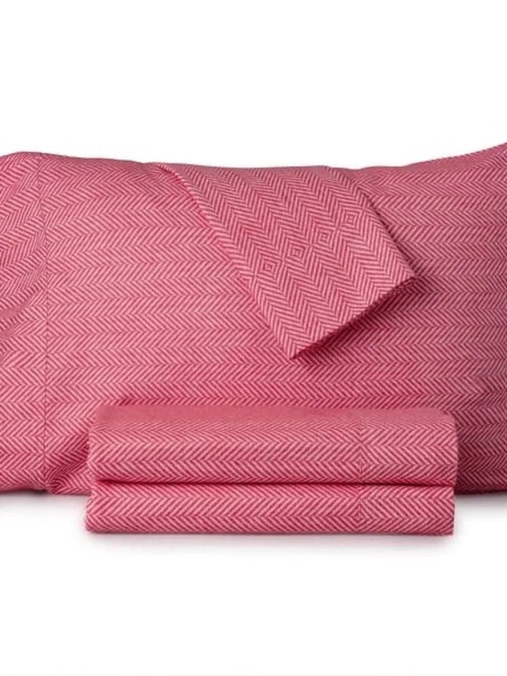 🛏️ New Martha Stewart Flannel Herringbone Sheet Set. Full. Red.